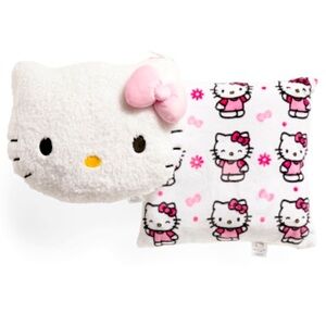 HELLO KITTY Decorative Plush 2 Pillow Set 18” x 18” White & Pink NEW